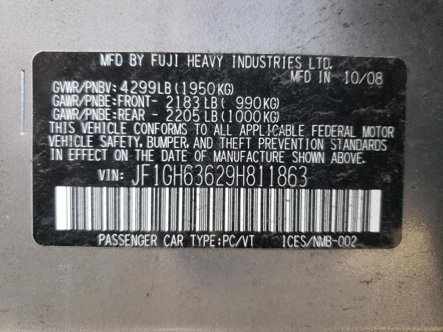 Photo 10 from auction – 2009 SUBARU IMPREZA OU with VIN JF1GH63629H811863