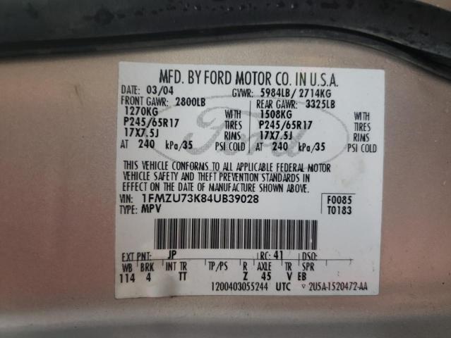 Photo 10 from auction – 2004 FORD EXPLORER X with VIN 1FMZU73K84UB39028