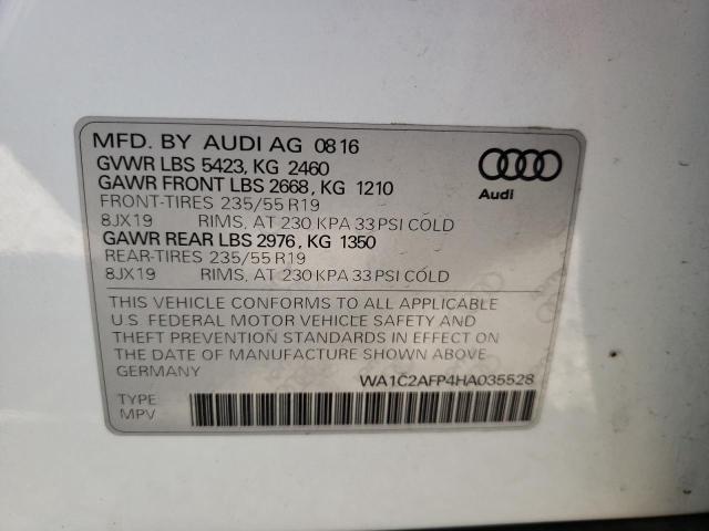 Photo 10 from auction – 2017 AUDI Q5 PREMIUM with VIN WA1C2AFP4HA035528