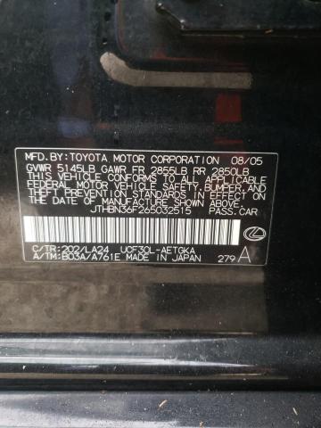 Photo 10 from auction – 2006 LEXUS LS 430 with VIN JTHBN36F265032515
