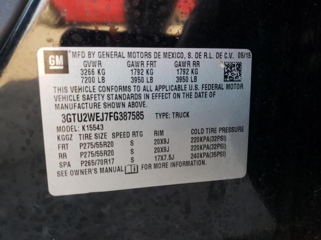 Photo 10 from auction – 2015 GMC SIERRA K15 with VIN 3GTU2WEJ7FG387585