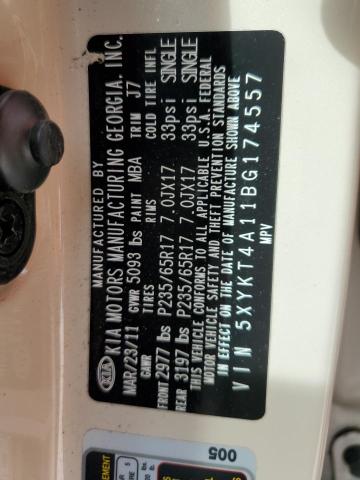Photo 10 from auction – 2011 KIA SORENTO BA with VIN 5XYKT4A11BG174557