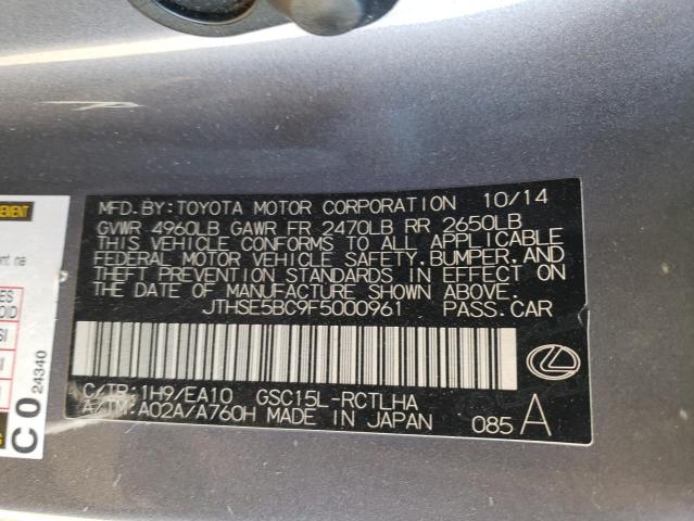 Photo 10 from auction – 2015 LEXUS RC 350 with VIN JTHSE5BC9F5000961