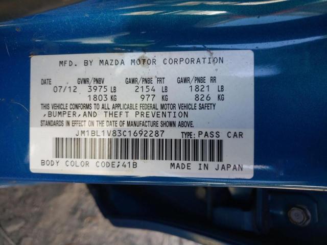 Photo 10 from auction – 2012 MAZDA 3 I with VIN JM1BL1V83C1692287