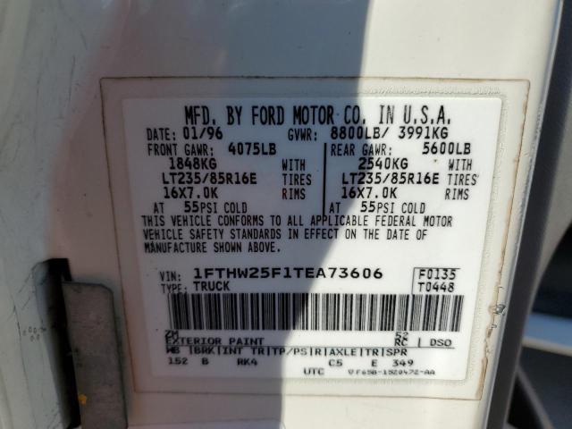 Photo 10 from auction – 1996 FORD F250 with VIN 1FTHW25F1TEA73606