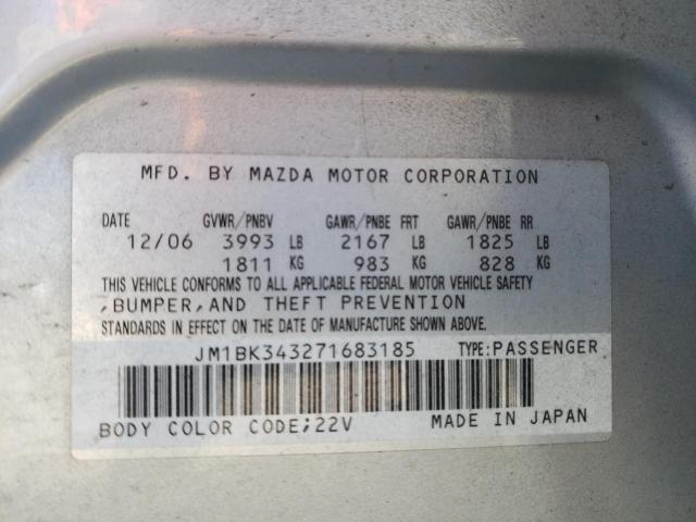 Photo 10 from auction – 2007 MAZDA 3 HATCHBAC with VIN JM1BK343271683185