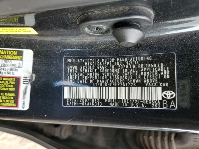 Photo 10 from auction – 2015 TOYOTA COROLLA L with VIN 5YFBURHE9FP254726