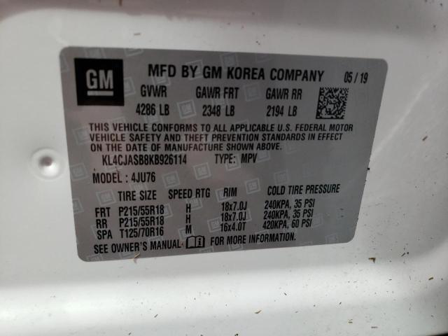 Photo 10 from auction – 2019 BUICK ENCORE PRE with VIN KL4CJASB8KB926114