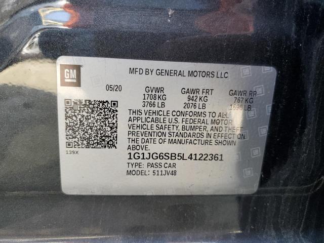 Photo 10 from auction – 2020 CHEVROLET SONIC with VIN 1G1JG6SB5L4122361