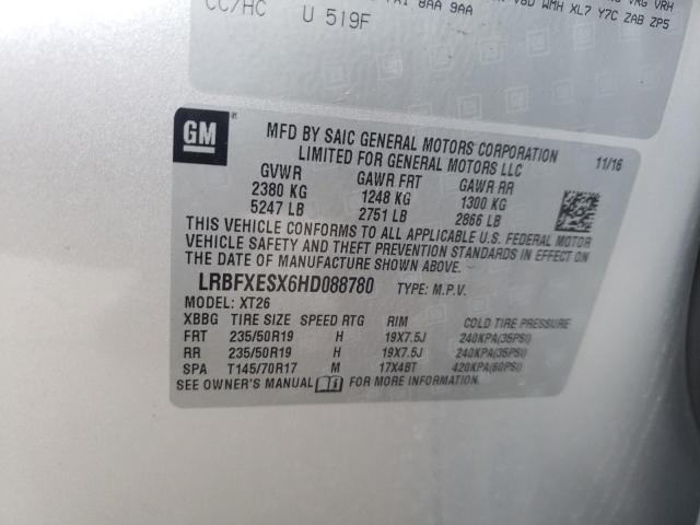 Photo 10 from auction – 2017 BUICK ENVISION P with VIN LRBFXESX6HD088780