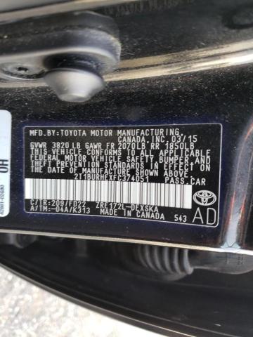Photo 10 from auction – 2015 TOYOTA COROLLA L with VIN 2T1BURHEXFC374051