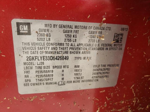 Photo 10 from auction – 2013 GMC TERRAIN DE with VIN 2GKFLYE33D6426849