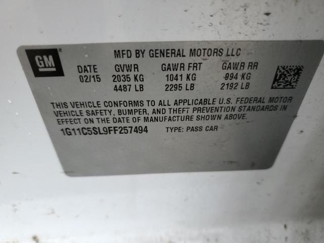 Photo 10 from auction – 2015 CHEVROLET MALIBU 1LT with VIN 1G11C5SL9FF257494