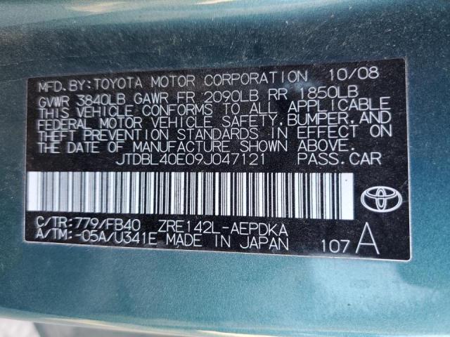 Photo 10 from auction – 2009 TOYOTA CAROLLA with VIN JTDBL40E09J047121