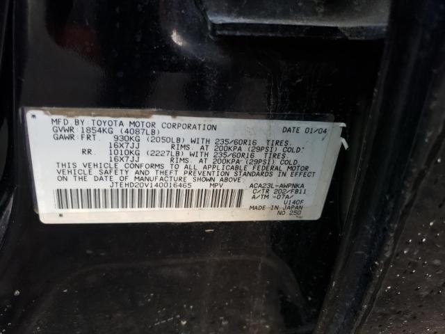 Photo 10 from auction – 2004 TOYOTA RAV4 with VIN JTEHD20V140016465