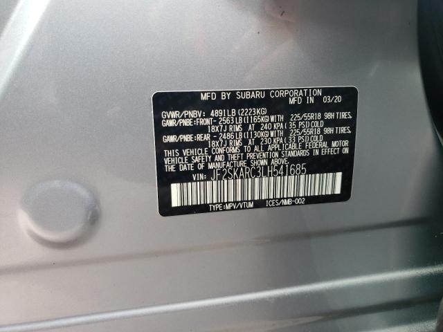 Photo 10 from auction – 2020 SUBARU FORESTER S with VIN JF2SKARC3LH541685