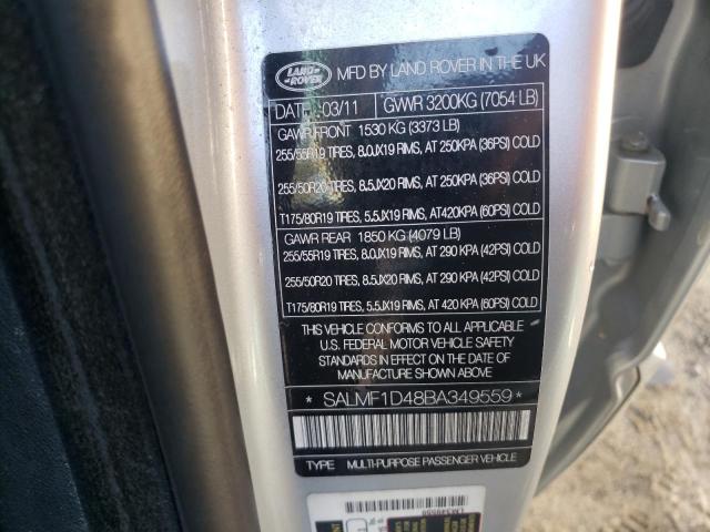 Photo 10 from auction – 2011 LAND ROVER RANGE ROVE with VIN SALMF1D48BA349559
