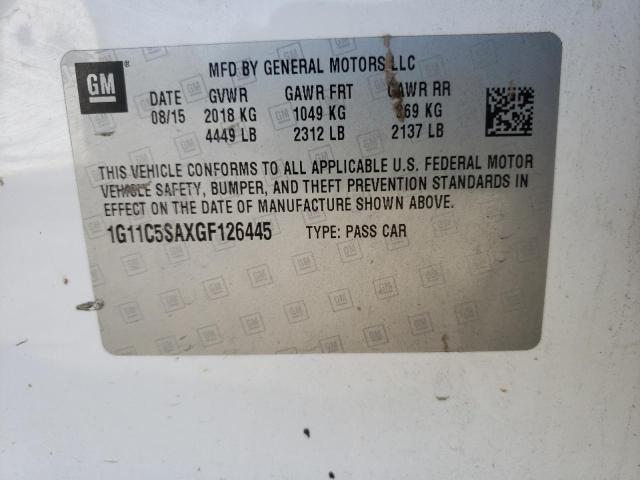 Photo 10 from auction – 2016 CHEVROLET MALIBU LIM with VIN 1G11C5SAXGF126445