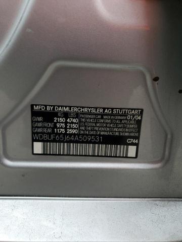 Photo 10 from auction – 2004 MERCEDES-BENZ E 320 with VIN WDBUF65J64A509531