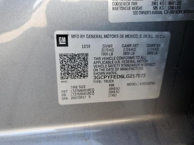 Photo 10 from auction – 2020 CHEVROLET 1500 with VIN 3GCPYFED6LG217073