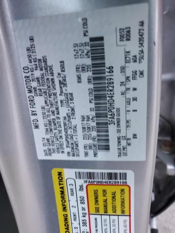 Photo 10 from auction – 2014 FORD FUSION SE with VIN 3FA6P0HD4ER289166