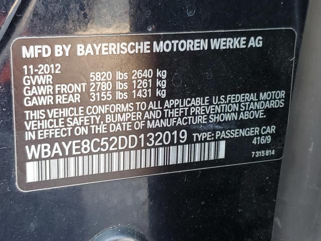 Photo 10 from auction – 2013 BMW 750 LI with VIN WBAYE8C52DD132019