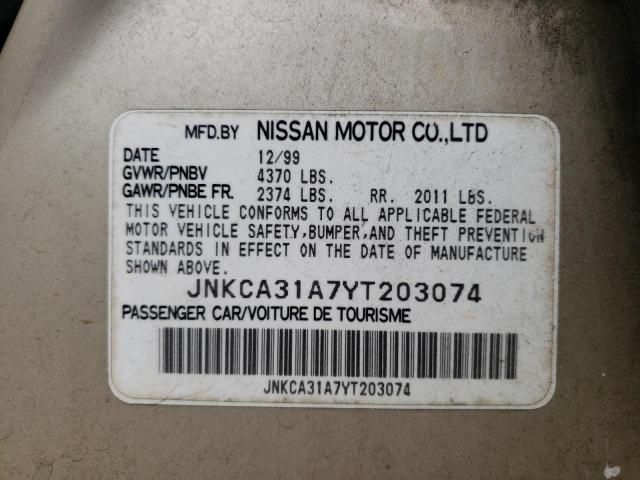 Photo 10 from auction – 2000 INFINITI I30 with VIN JNKCA31A7YT203074