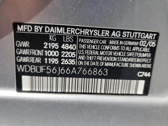 Photo 10 from auction – 2006 MERCEDES-BENZ E 350 with VIN WDBUF56J66A766863