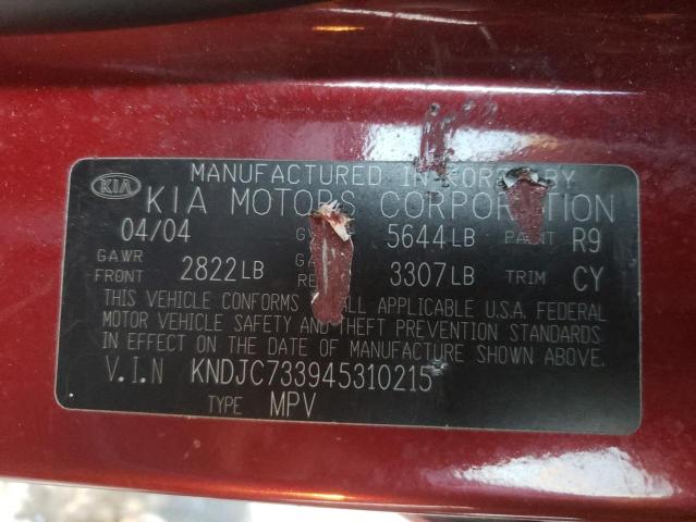 Photo 10 from auction – 2004 KIA SORENTO EX with VIN KNDJC733945310215