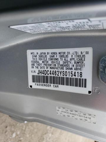 Photo 10 from auction – 2000 ACURA INTEGRA GS with VIN JH4DC4462YS015418