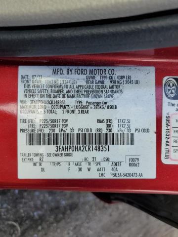 Photo 10 from auction – 2012 FORD FUSION SE with VIN 3FAHP0HA2CR148351