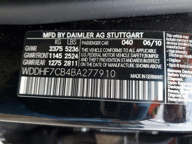 Photo 10 from auction – 2011 MERCEDES-BENZ E 550 with VIN WDDHF7CB4BA277910