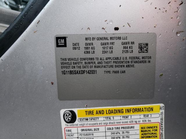 Photo 10 from auction – 2013 CHEVROLET MALIBU LS with VIN 1G11B5SAXDF142031