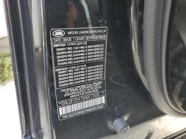 Photo 10 from auction – 2006 LAND ROVER RANGE ROVE with VIN SALSF25476A977503