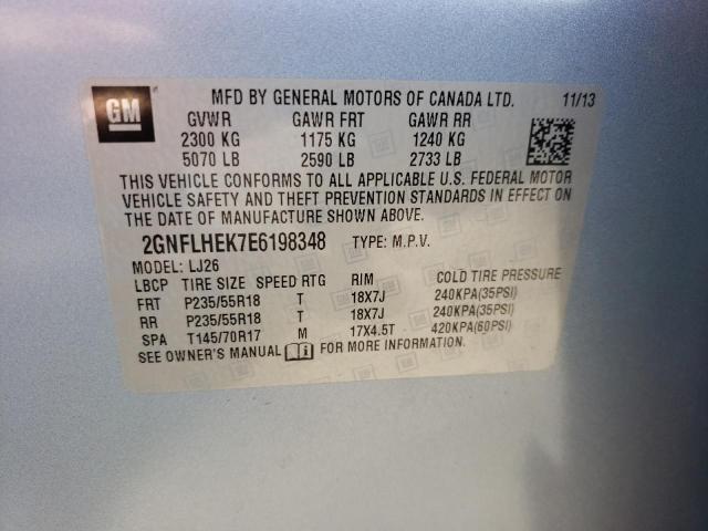 Photo 10 from auction – 2014 CHEVROLET EQUINOX LT with VIN 2GNFLHEK7E6198348