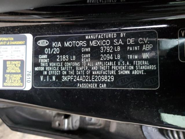 Photo 10 from auction – 2020 KIA FORTE FE with VIN 3KPF24AD2LE209829