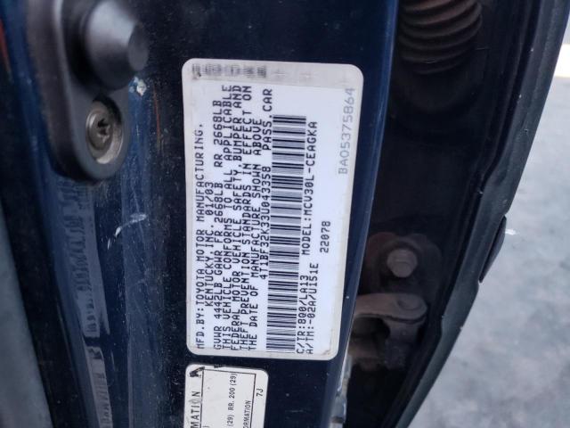 Photo 10 from auction – 2003 TOYOTA CAMRY LE with VIN 4T1BF32K33U043358
