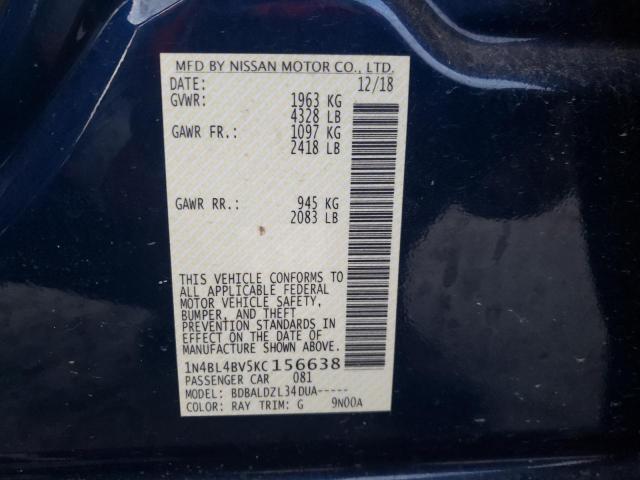 Photo 10 from auction – 2019 NISSAN ALTIMA S with VIN 1N4BL4BV5KC156638