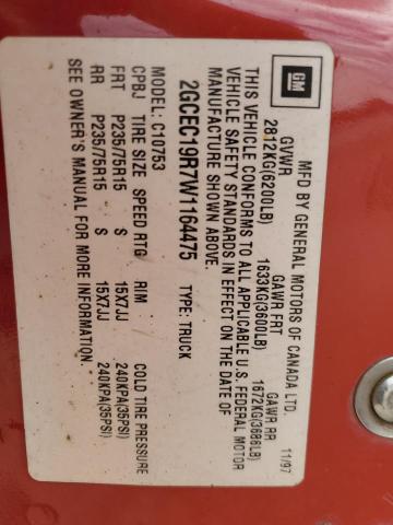 Photo 10 from auction – 1998 CHEVROLET GMT-400 C1 with VIN 2GCEC19R7W1164475