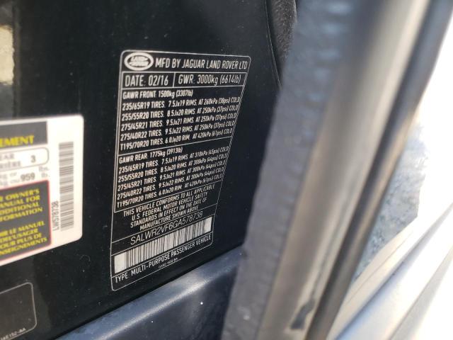 Photo 10 from auction – 2016 LAND ROVER RANGE ROVE with VIN SALWR2VF6GA578738