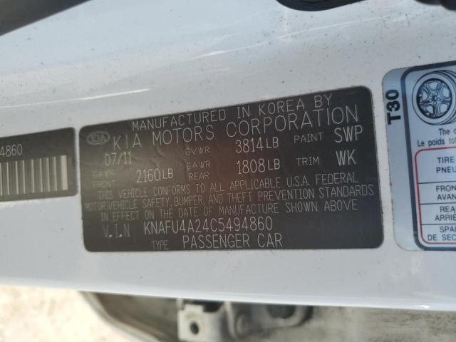 Photo 10 from auction – 2012 KIA FORTE EX with VIN KNAFU4A24C5494860
