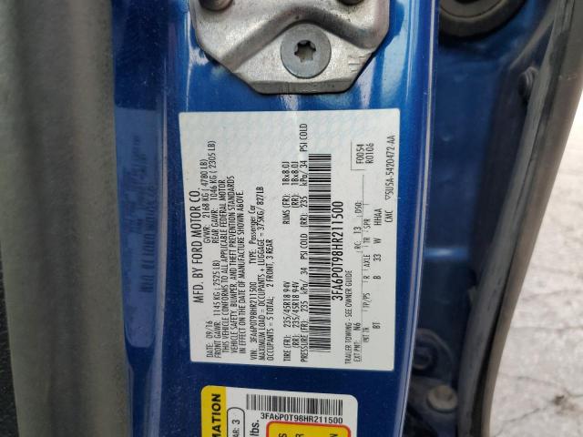 Photo 10 from auction – 2017 FORD FUSION SE with VIN 3FA6P0T98HR211500