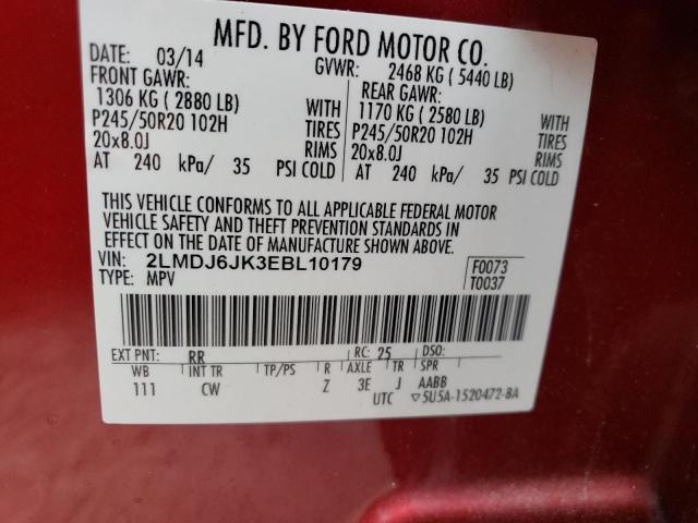 Photo 10 from auction – 2014 LINCOLN MKX with VIN 2LMDJ6JK3EBL10179