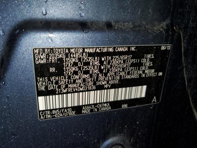 Photo 10 from auction – 2013 TOYOTA RAV4 XLE with VIN 2T3WFREV4DW031836