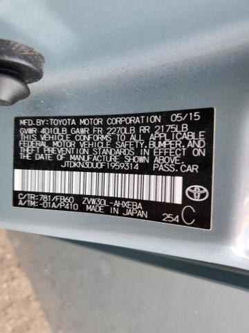 Photo 10 from auction – 2015 TOYOTA PRIUS with VIN JTDKN3DU0F1959314