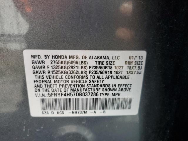 Photo 10 from auction – 2013 HONDA PILOT EXL with VIN 5FNYF4H57DB037286