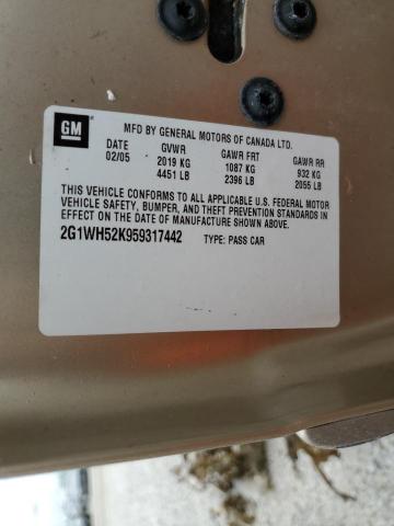 Photo 10 from auction – 2005 CHEVROLET IMPALA LS with VIN 2G1WH52K959317442
