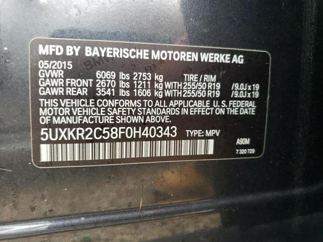 Photo 10 from auction – 2015 BMW X5 SDRIVE3 with VIN 5UXKR2C58F0H40343
