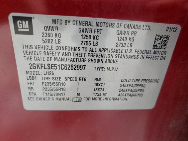 Photo 10 from auction – 2012 GMC TERRAIN SL with VIN 2GKFLSE51C6262997