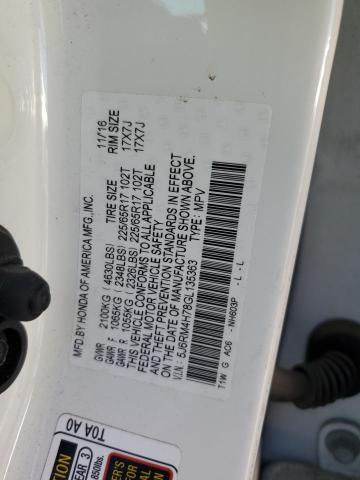 Photo 10 from auction – 2016 HONDA CR-V EXL with VIN 5J6RM4H78GL135363